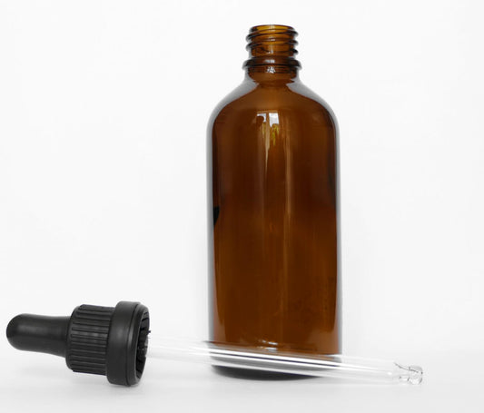 100ml glass bottle with dropper brown UV radiation protection ideal storage